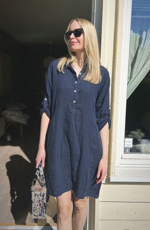 Ana Skjortekjole Navy