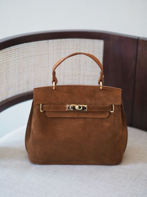 Hovedbilde Veske Semsket Skinn Cognac