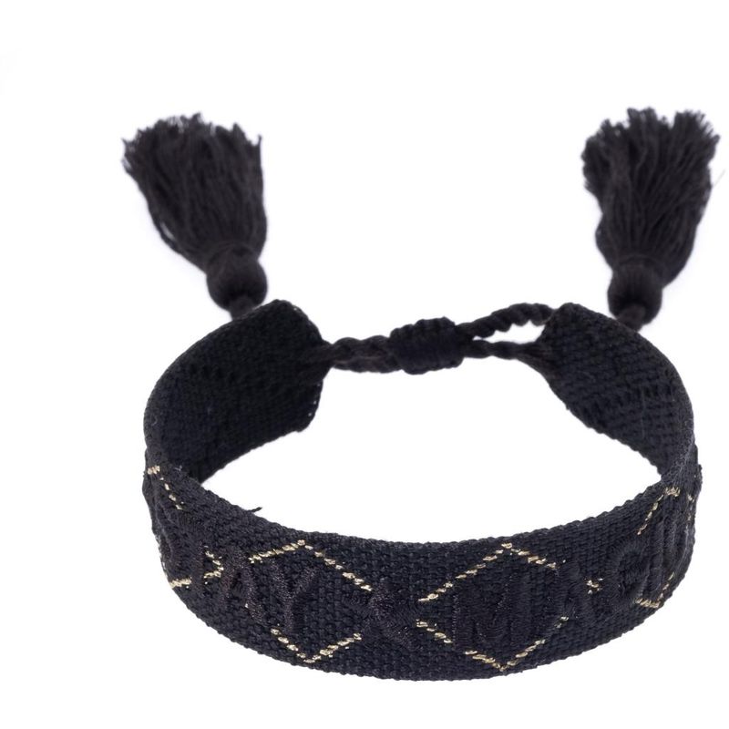 Woven Friendship Bracelet «Stay Magic» Black W/Gold