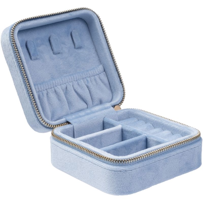 Velvet Jewellery Box Mini Light Blue