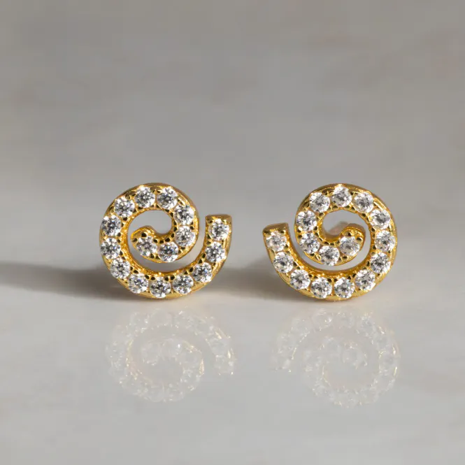 Hovedbilde Spiral Studs Gold Ørepynt
