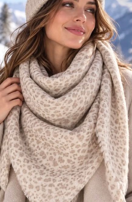 Hovedbilde Skjerf Leopard Print Beige